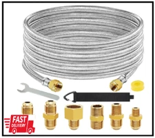 20 Ft High Pressure Braided Propane Hose Extension with Conversion Coupling 38