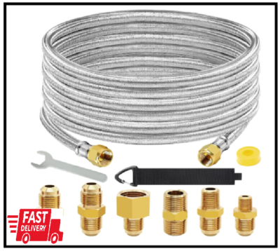 #ad #ad 20 Ft High Pressure Braided Propane Hose Extension with Conversion Coupling 38 $46.99