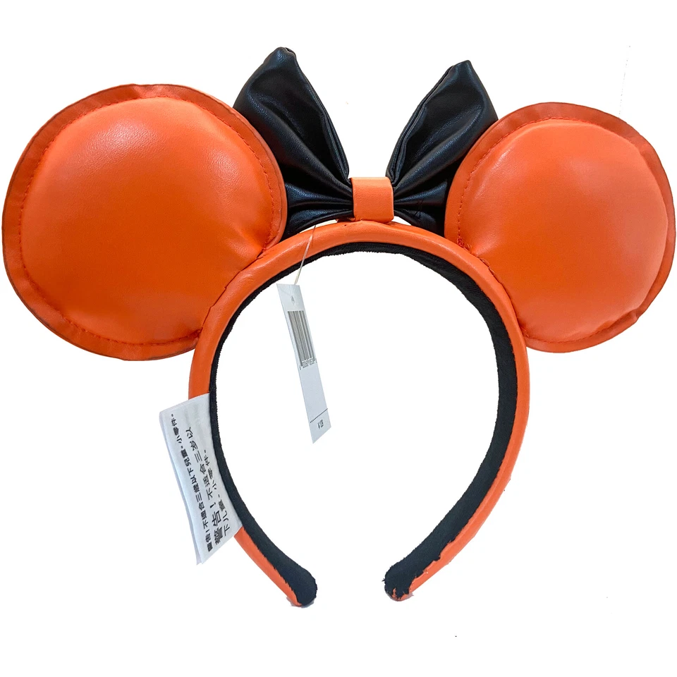 Disney Halloween Diadema Naranja Lazo Loungefly Mickey Minnie Spider Mouse Orejas Foto 4 de 4