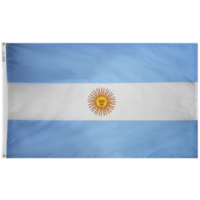 Argentina Indoor Outdoor Parade Color Guard Dyed Nylon Flag All Larger Sizes