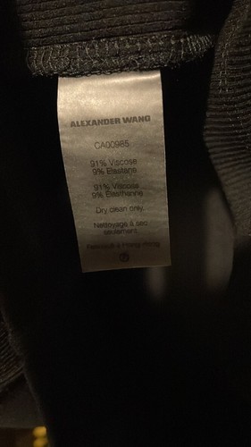 Alexander Wang T schwarzes Kleid kleiner gerippter Ausschnitt Neu mit Etikett - Bild 7 von 9