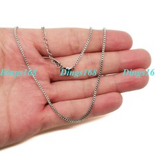 18K White Gold Filled HypoAllergenic 1.5mm Wide Box Chain Necklace 16" 18" A048W