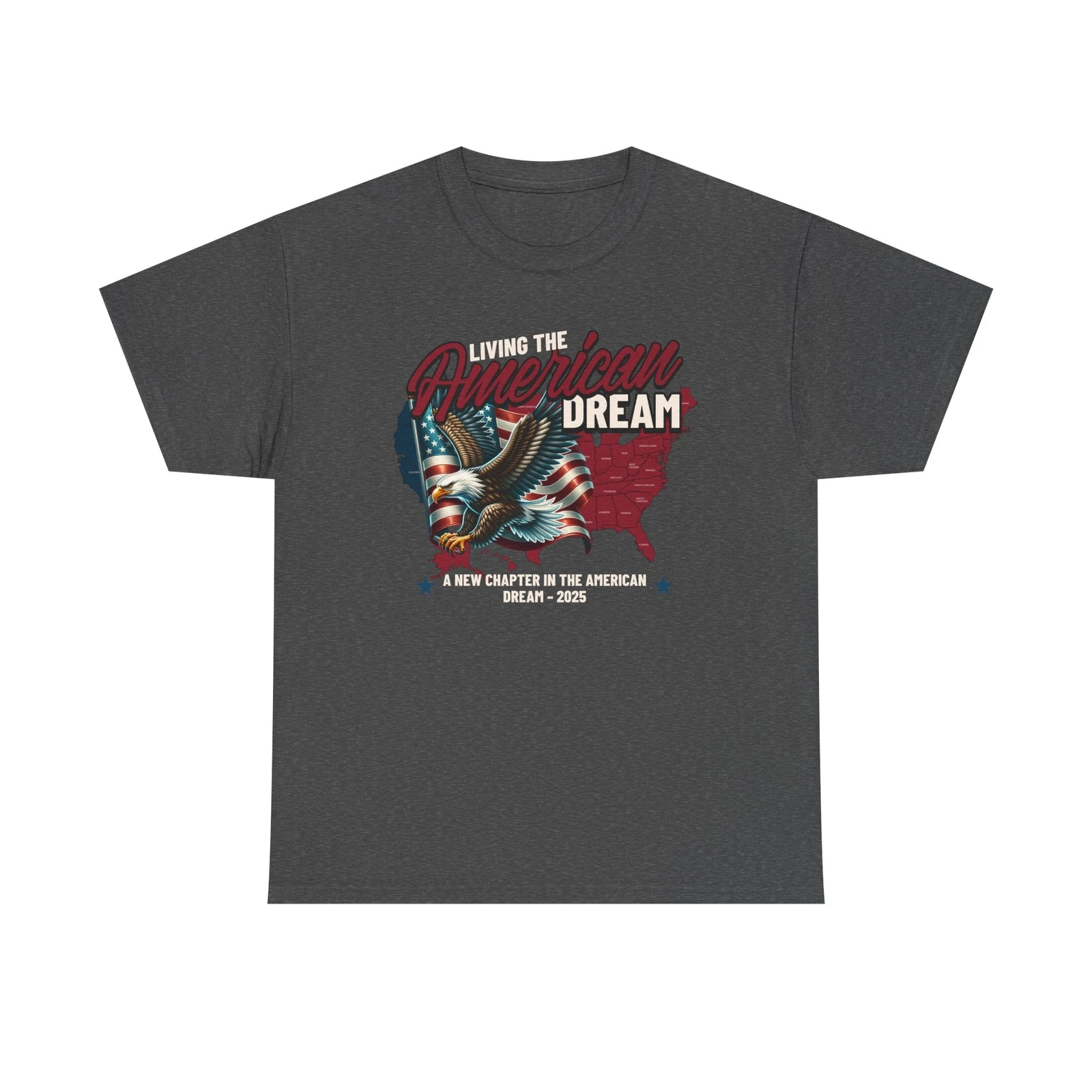Patriotic USA Tee with US Map and Eagle Flag Graphic