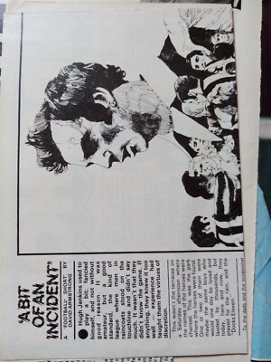 El80 Ephemera 1974 Fußball Artikel ein bisschen Vorfall David Armstrong 