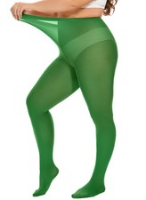 Plus Size Tights for Women, Ultra Soft Solid Color Semi-Opaque Pantyhose, Nyl...
