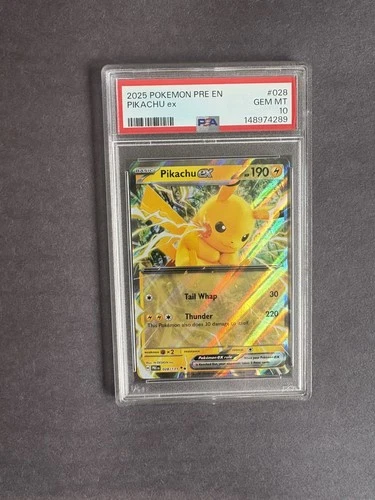 2025 POKEMON PRE EN-PRISMATIC EVOLUTIONS #028 PIKACHU EX PSA 10