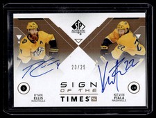 2019-20 Sp authentic /25 auto Kevin Fiala/Ryan Ellis Auto 23/25 Nashville