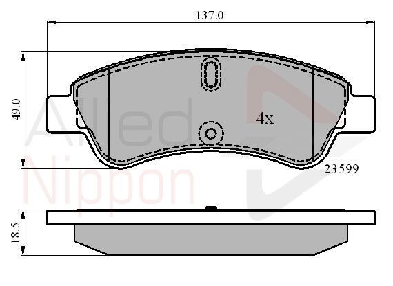 Brake Pad Set For Disc Front Fits Citroën C2 DS Peugeot ALLIED NIPPON ADB01033