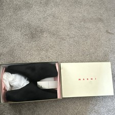 Marni Men's Black Fur Mule Slippers EU 44 Comfort Slip On Casual