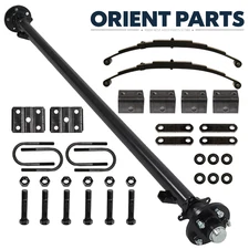 3500lb 5-Lug Trailer Axle 73" Hub Face 58" Spring Center 4 Leaf w/U-Bolt/Hanger