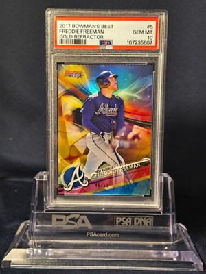 2017 BOWMAN’S BEST GOLD REFRACTOR FREDDIE FREEMAN #5 PSA 10 46/50!!!