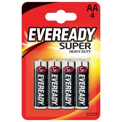 EVEREADY SUPER HEAVY DUTY ZINC BATTERY AA R6 4 pcs. ENERGIZER