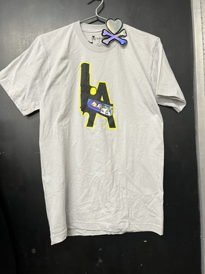 #ad #ad Tokidoki LA Gun Graphic T Shirt Gray TKDK Skull Back Print Cotton Small $55.00