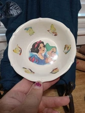 Vintage Selandia Disney Snow White & Seven Dwarfs Kids Malamine Bowl Vntg 5.5”