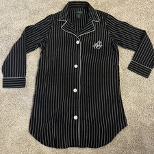 Lauren Ralph Lauren Women's Long-Sleeve Roll-Tab His Shirt Sleepshirt size M