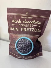 NEW Trader Joe's Dark Chocolate Covered Mini Pretzel Pretzels 12 OZ