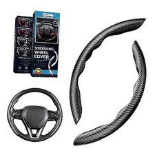 Carbon Fiber Steering Wheel Cover - Anti-Slip, Steering Wheel Cover for Black