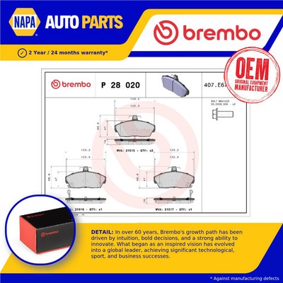 Brake Pads Set fits ROVER 211 RF 1.1 Front 98 to 00 11K2D Brembo GBP90313 New