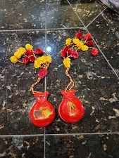 Castanet Set Flamenco Wooden Bullfighting handpainted design CASTANET Set Red