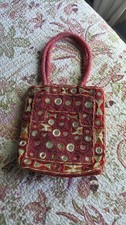 VINTAGE Y2K Bebe BEADED PURSE/BAG with HANDLES   DAY or NIGHT Red