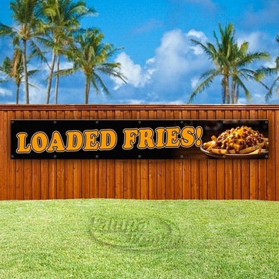 LOADED FRIES Advertising Food Restaurant Vinyl Banner Flag Sign USA XL01853