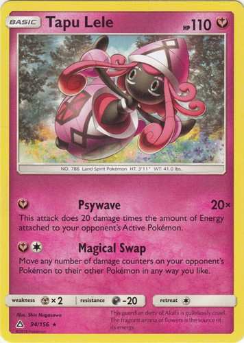 Tapu Lele - 94/156 - Rare (Near Mint) Ultra Prism - Fairy Pokémon