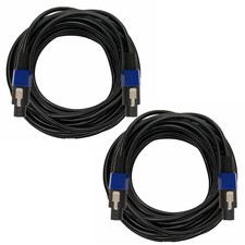 Professional 12 Gauge 10 Feet Speakon to Speakon Cables - 12AWG 10ft DJ/PA Sp...