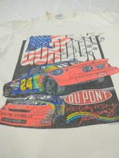 Vintage 90s NASCAR Mens L All Over Print Jeff Gordon Racing T-Shirt White USA