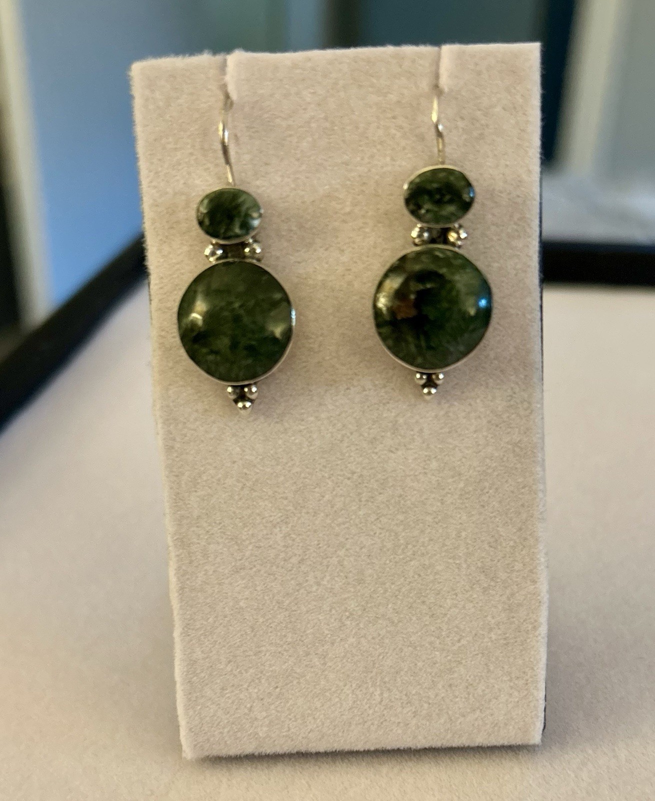 925 Sterling Silver Drop Earrings with Polished S… - image 2