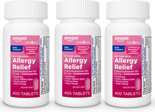 3x Amazon Basic Care Complete Allergy Relief, Diphenhydramine HCl 25 400 Ct each