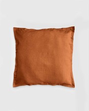 Quince European Linen Euro Sham Terracotta 26" x 26" Breathable Envelope Closure