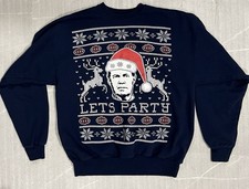 Bill Belichick - Let's Party Ugly Christmas Sweater Adult L Santa Hat Football