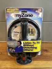 My Zone Wireless TV Portable Black Headphones As Seen On TV - Brand New, Sealed