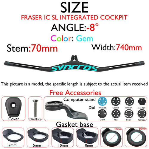 Carbon Fiber MTB Bicycle Integrated Handlebar with Stem Angle -8/-17/-25 Degree - Picture 28 of 48