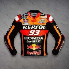 New Repsol Honda Leather Motorcycle Jacket For Men Riders Ce Protected