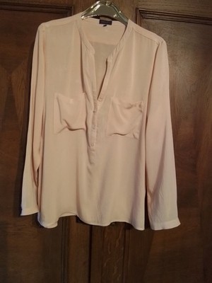 Darling Harbour Damen Bluse Hemdbluse Gr 42 Aprico Langarm  100%Viskose