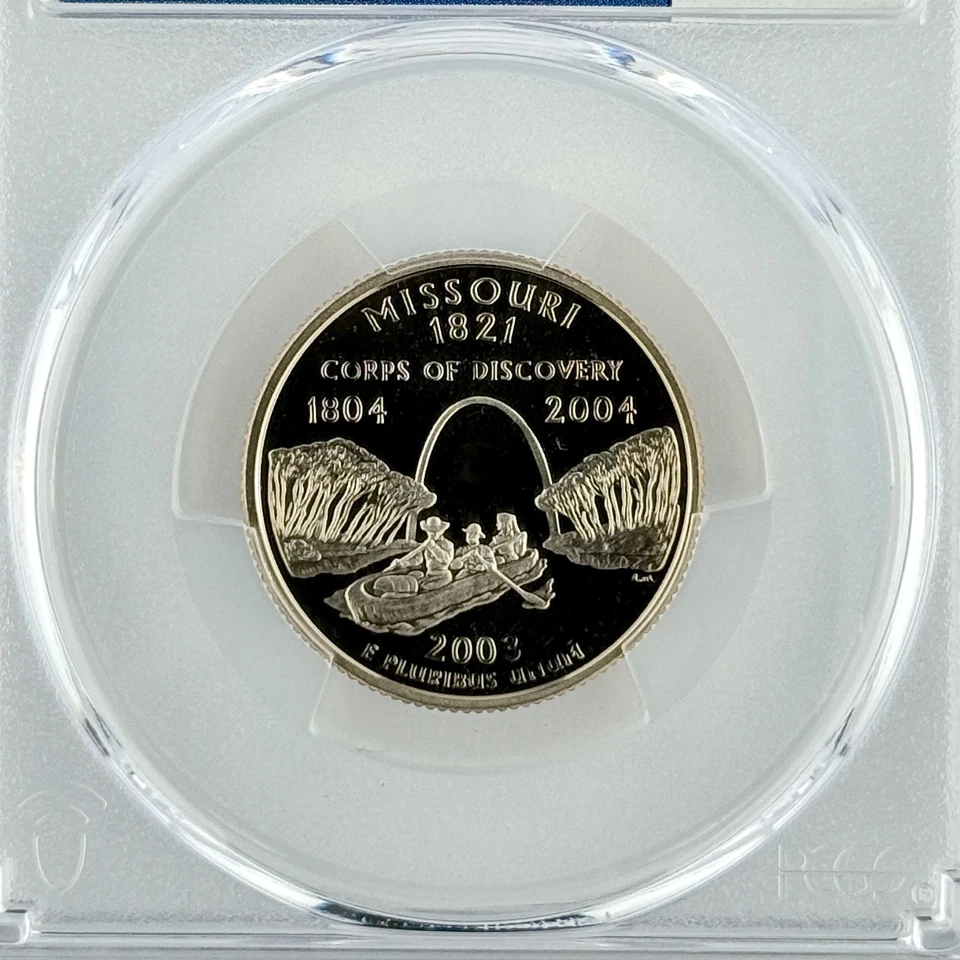 Missouri Quarter PR 70 DCAM PCGS Clad 2003 S Best Top Grade 25c State Flag Label - Image 3 of 4