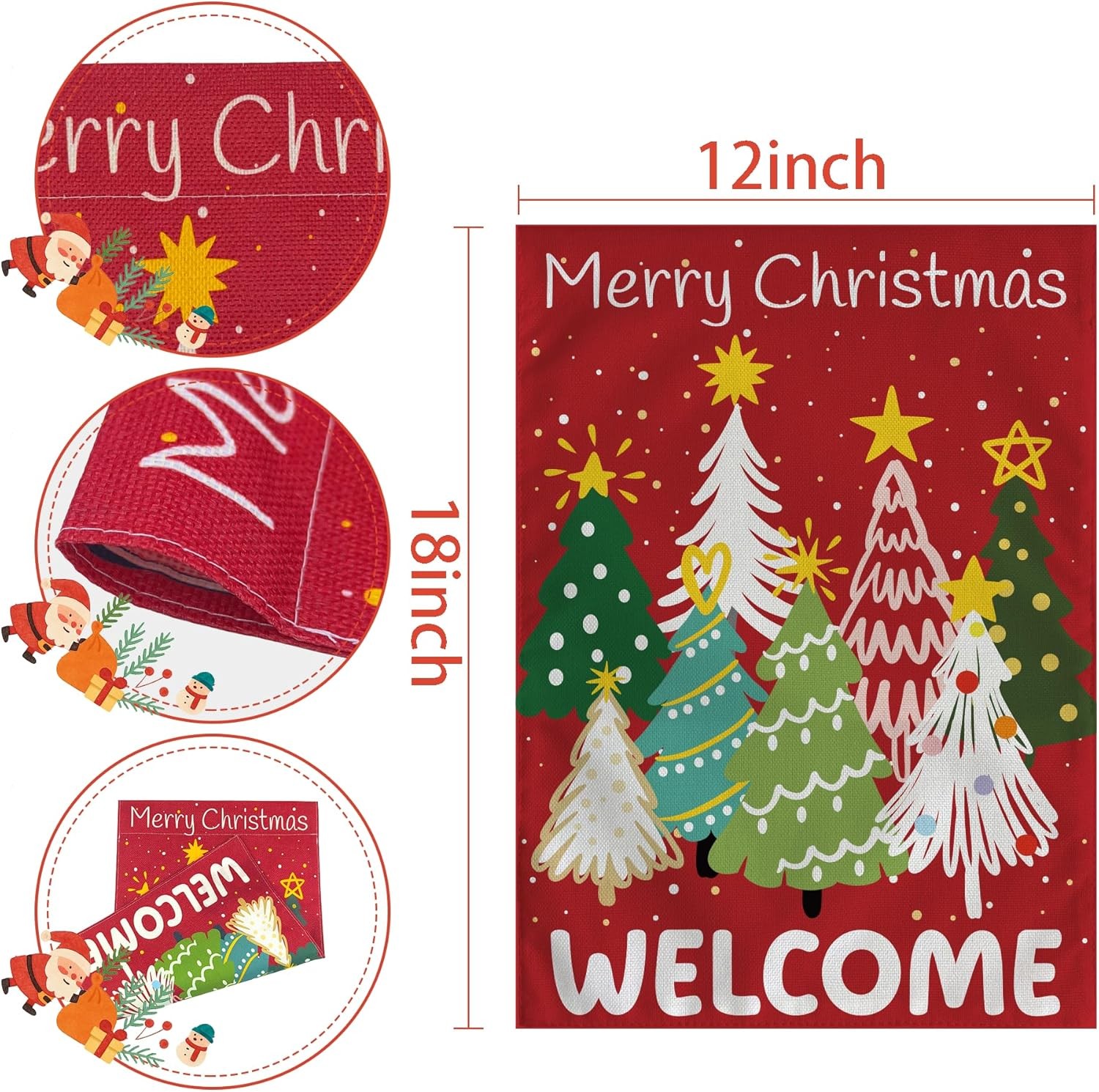 Christmas Decorations Outdoor - Xmas Tree Welcome Garden Flag | Christmas Party 