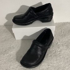 BOC Born of Concept Black Leather Clogs Women  s Size 9
