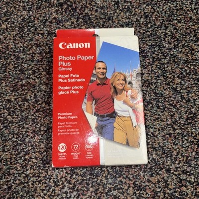 Canon Photo Paper Plus Glossy 120 sheets 4x6 inches 72lbs High Gloss For Inkjet