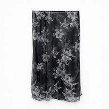 Unbranded Floral Scarf Sheer Flowy Rectangle Polyester Lightweight Accessory