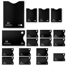 RFID Blocking Sleeves | 14 Credit Card Holders, 4 Passport Protectors