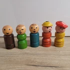 New ListingVintage Fisher-Price Little People Rare Wood Safety School Bus #984 5 pcs.