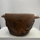 日本盆景盆圆形陶器种植器陶土粘土古董天津