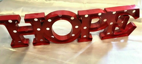 Red Hope 3D Metal Sign NWT Wall Art - Picture 2 of 5
