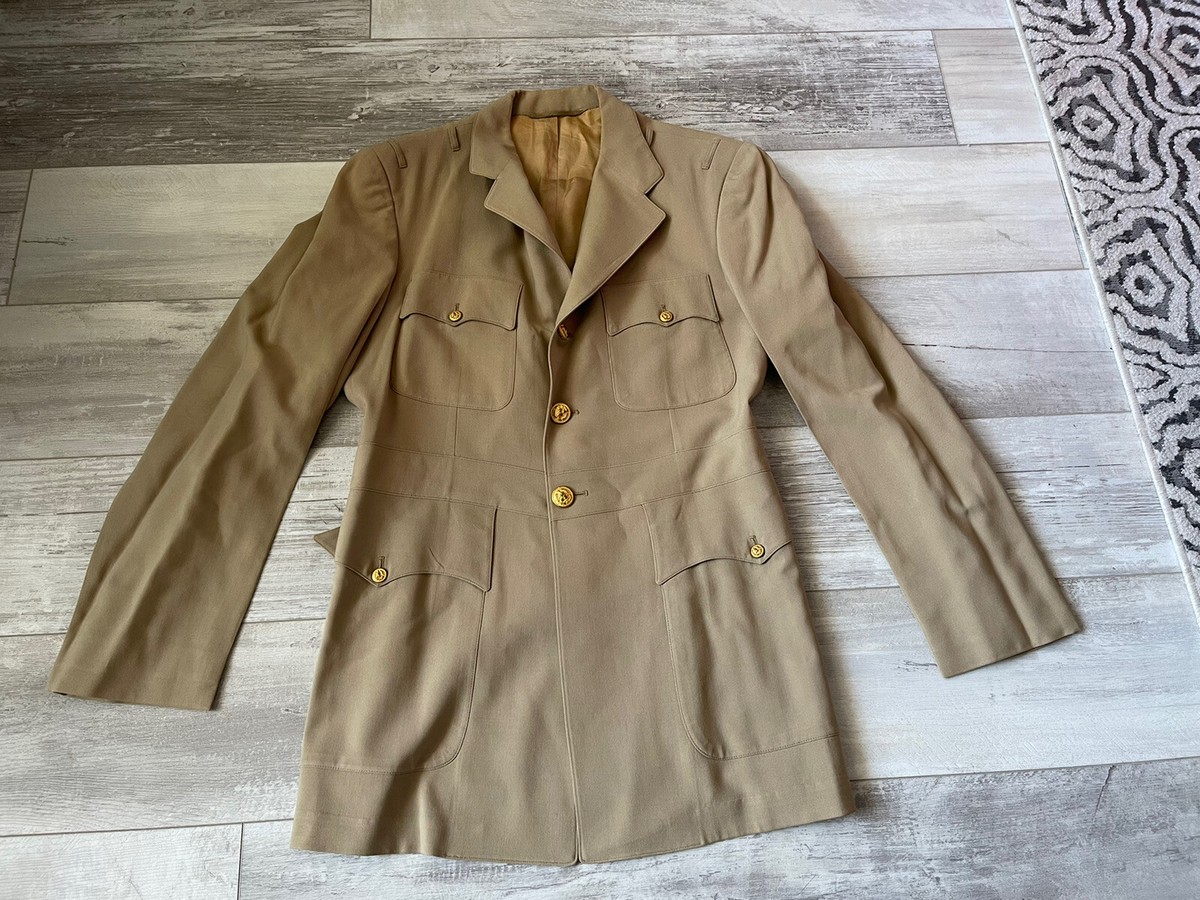 navy brown dress uniform Vintage 1955 Dated US Officer Shirt Jacket Size:30x34 A beautiful 1st birthday Web Collection: Floral print fit trousers with side