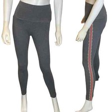 Aerie OG Cotton Dark Gray High Rise Leggings w/ embroidery detail sz M