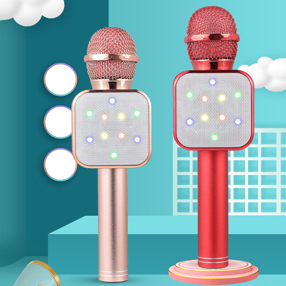 Bluetooth Wireless Mic Karaoke Microphone Audio LED Flashing Handheld