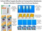 New ListingLot 21 School Office Supplies Notebooks Binders Dividers Folders Pens Markers