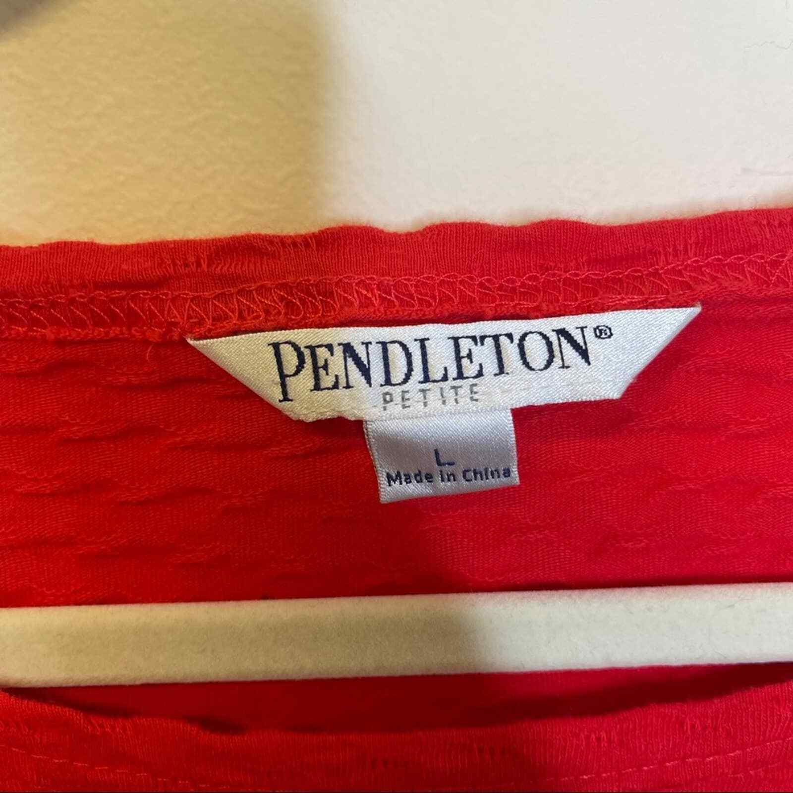 Pendleton Red Sleeved Embossed Blouse - image 4